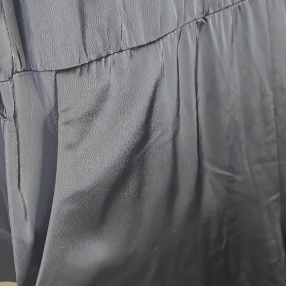 Disturbia Pintuck Rufflw Black Long Sleeve Ruffle- Jumpsuit Size 12 Belt Missing - Picture 8 of 13